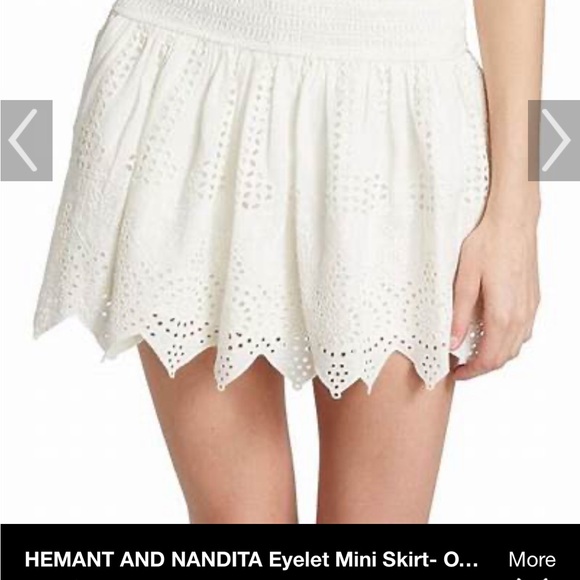 Hemant & Nandita White Mini Skirt NW Large - Picture 11 of 11
